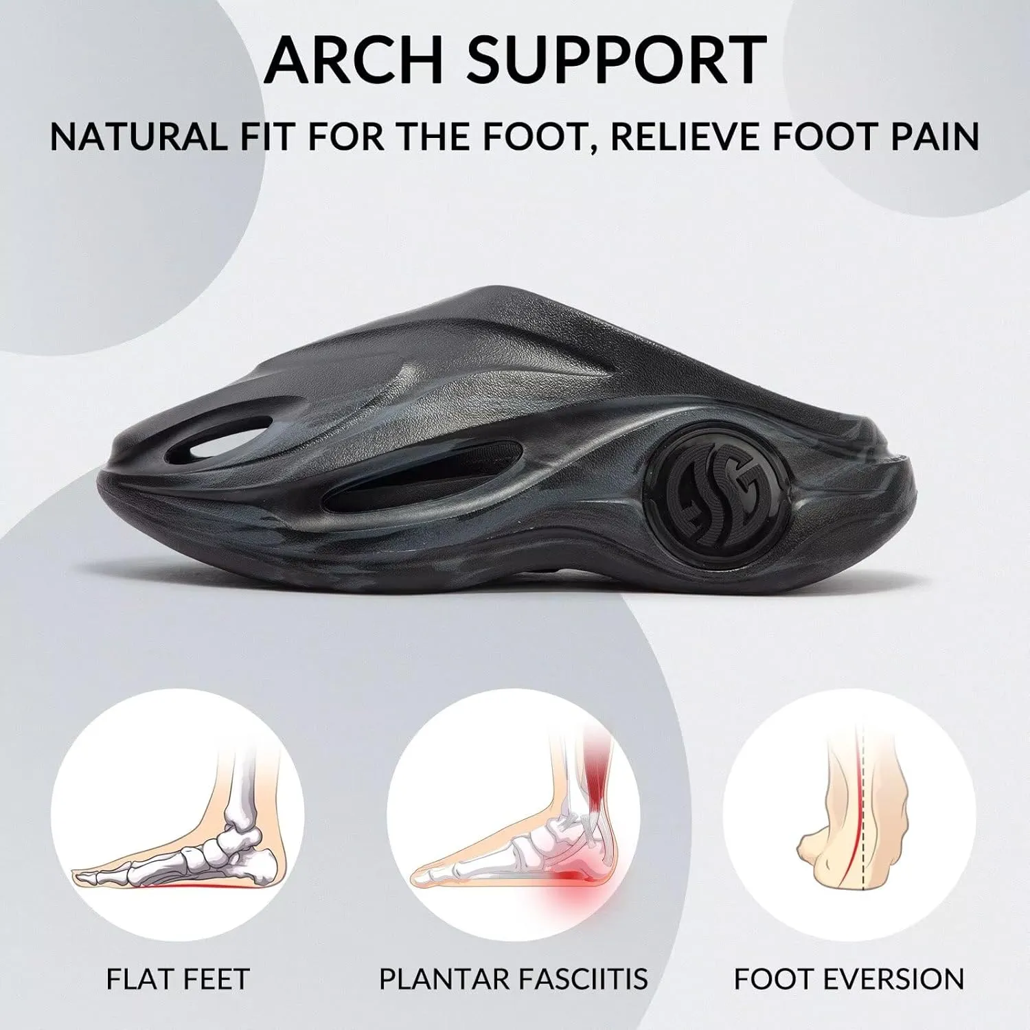 361 AG Whale 2 Recovery slides for men arch support mens slippers for plantar fasciitis relief house shoes orthopedic,Non slip closed toe sandals for shower beach gym,Aaron Gordon basketball slides