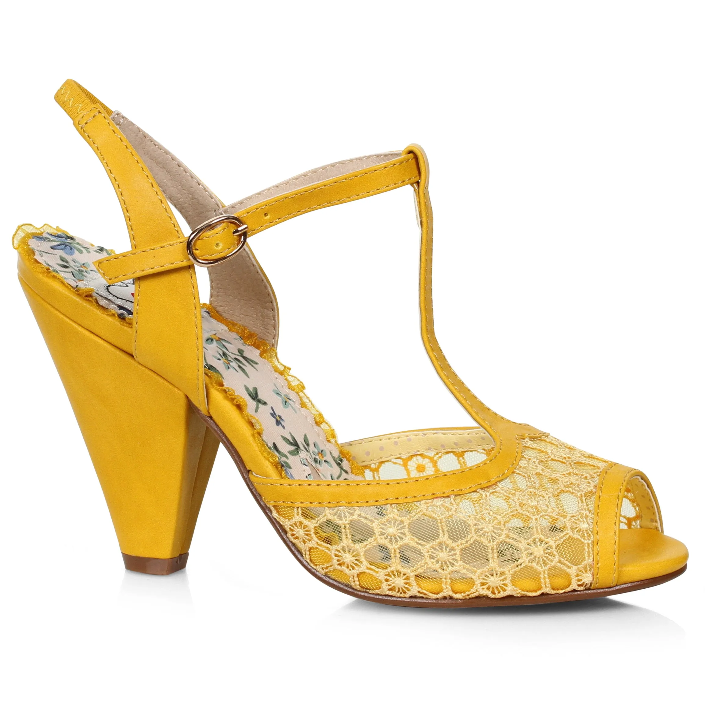 4 T-Strap Peep Toe Shoe With Lace
