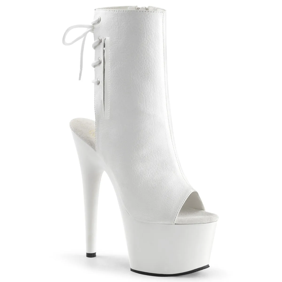 ADORE-1018 Pleaser White Faux Leather Sexy Platform Shoes (Pole Dancing Heels)