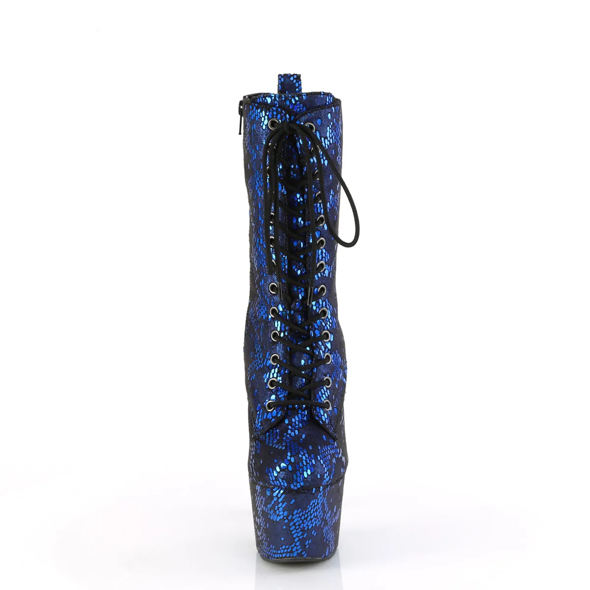 ADORE-1040SPF Pleaser Purple Metallic Snake Print Fabric Sexy Platform Shoes (Pole Dancing Heels)