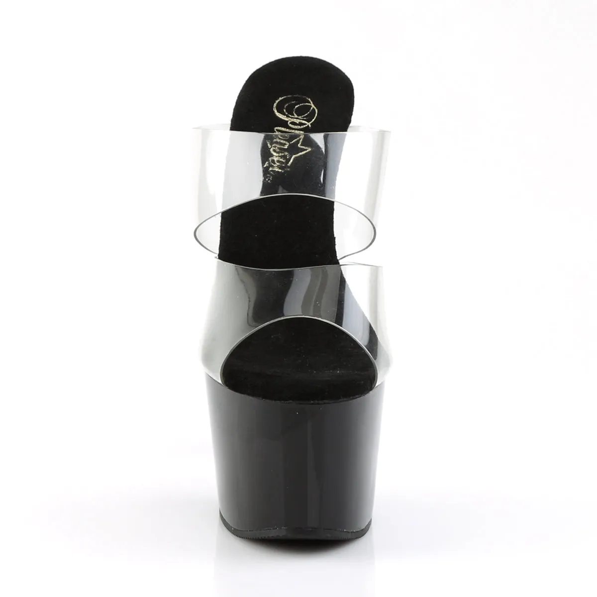 ADORE-702 Pleaser Clear/Black Sexy Platform Shoes (Pole Dancing Heels)