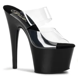 ADORE-702 Pleaser Clear/Black Sexy Platform Shoes (Pole Dancing Heels)