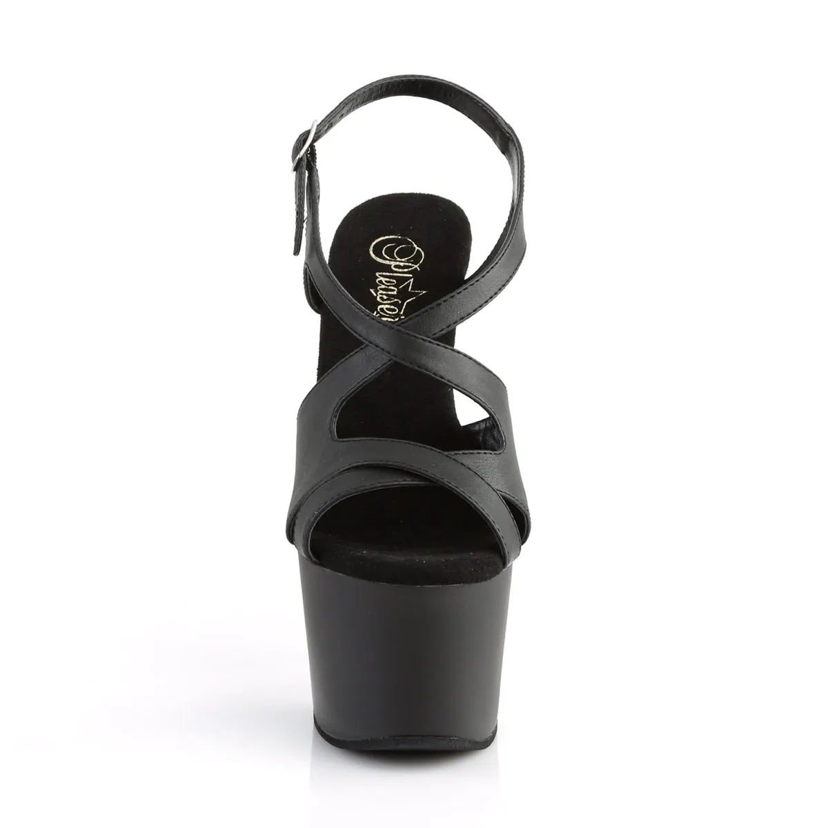 ADORE-730 Pleaser Black Faux Leather Sexy Platform Shoes (Pole Dancing Heels)