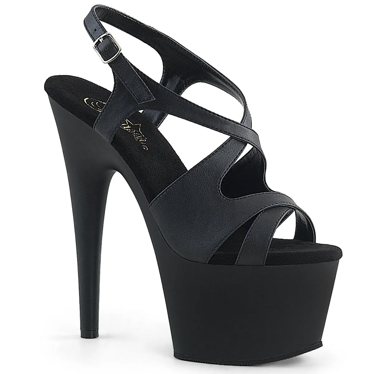 ADORE-730 Pleaser Black Faux Leather Sexy Platform Shoes (Pole Dancing Heels)