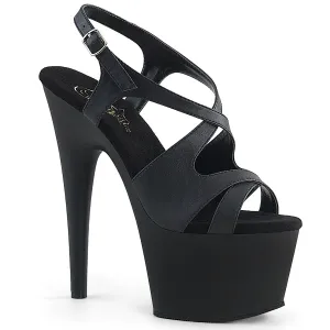 ADORE-730 Pleaser Black Faux Leather Sexy Platform Shoes (Pole Dancing Heels)