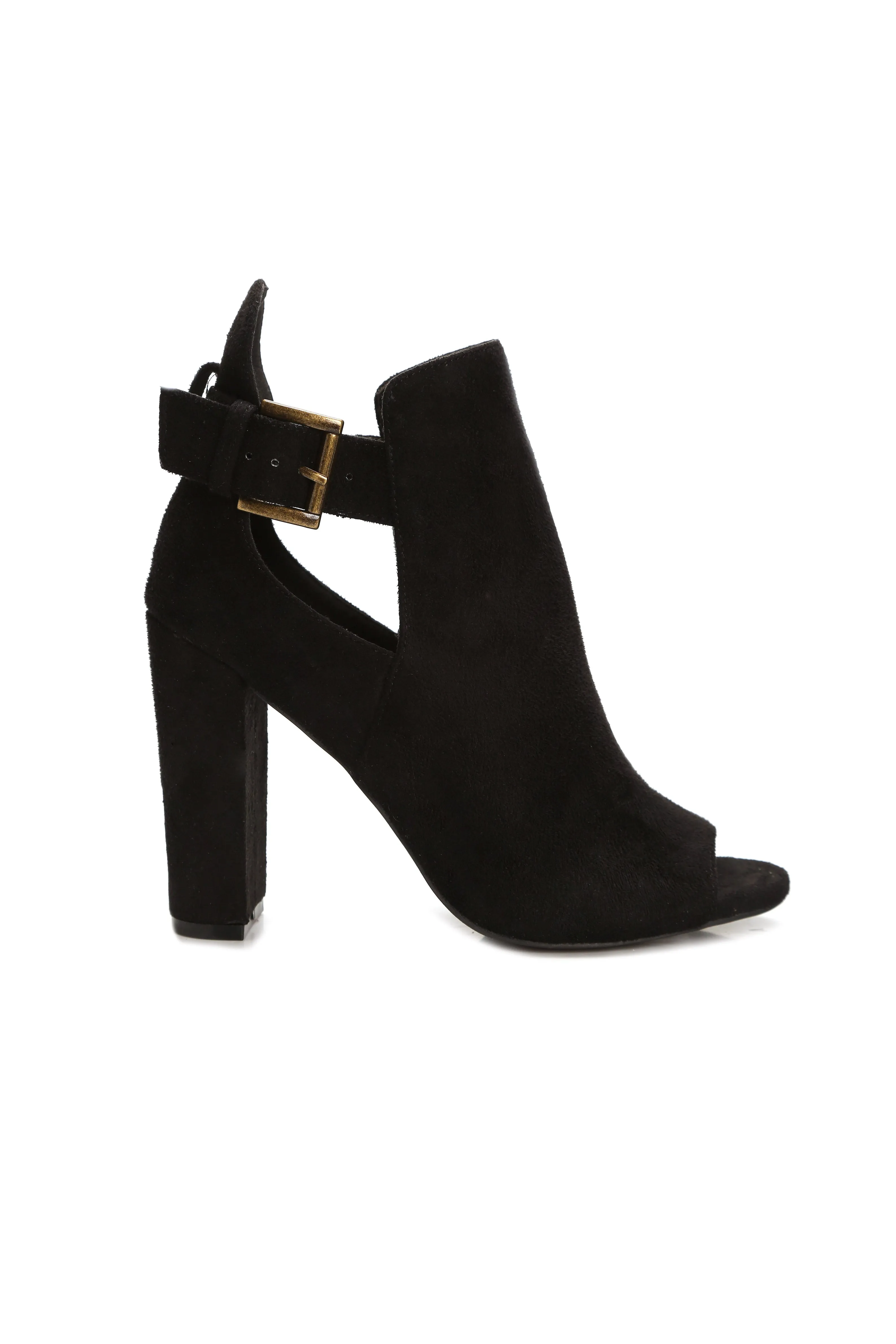 Angie Buckle Booties - Black