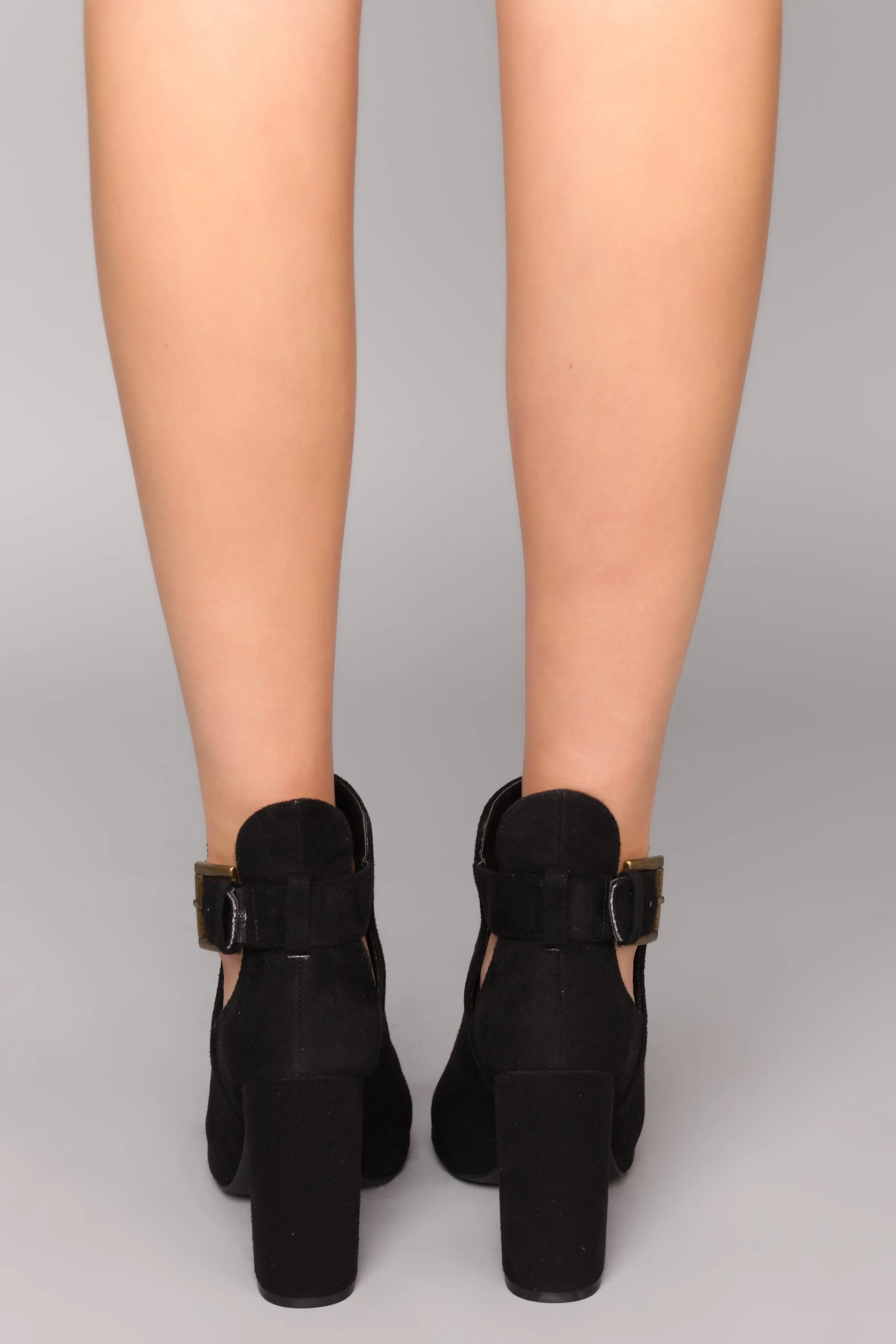 Angie Buckle Booties - Black