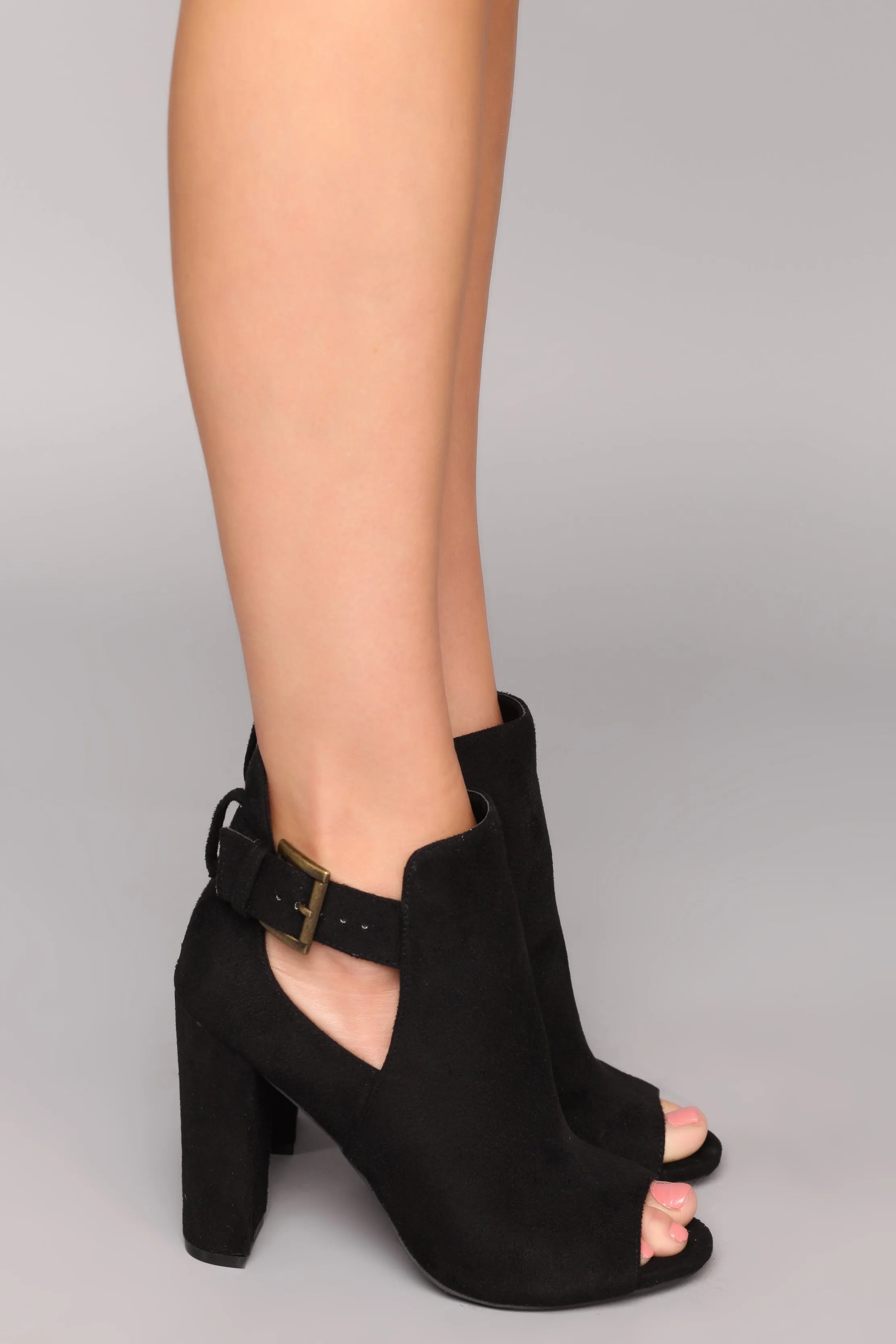 Angie Buckle Booties - Black