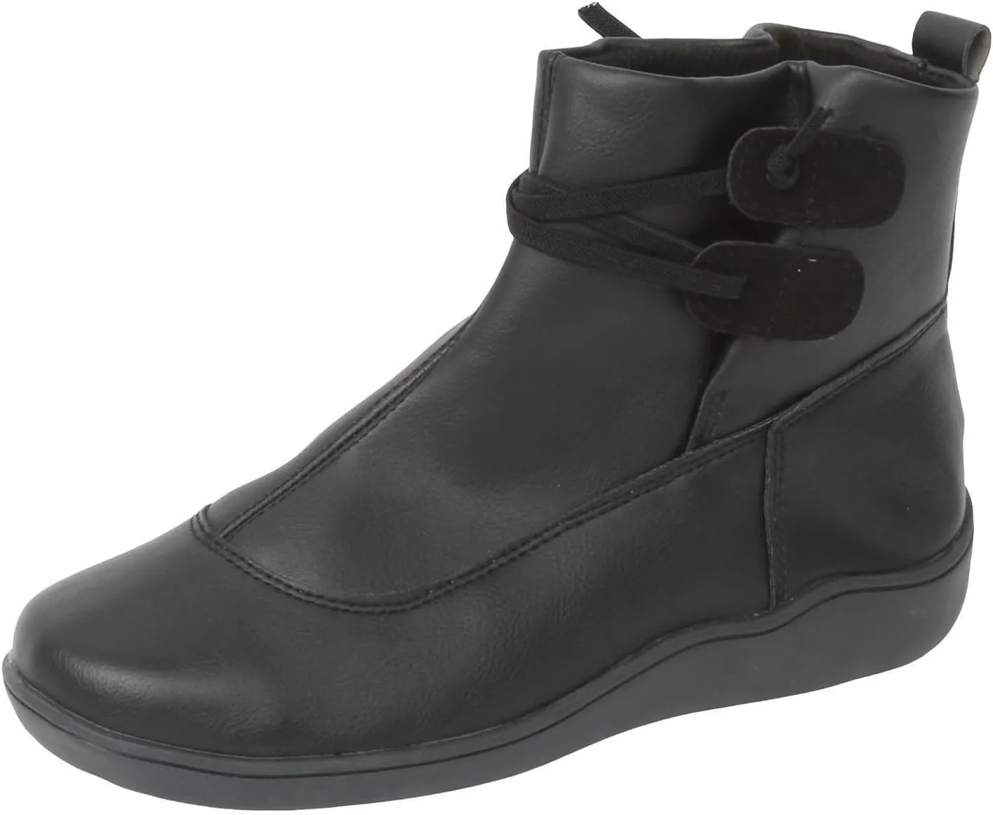 Ankle Boots for Women, Comfortable Casual Round Toe Lace-Up Damping Flat Boots Vintage Waterproof Walking Fall Boots