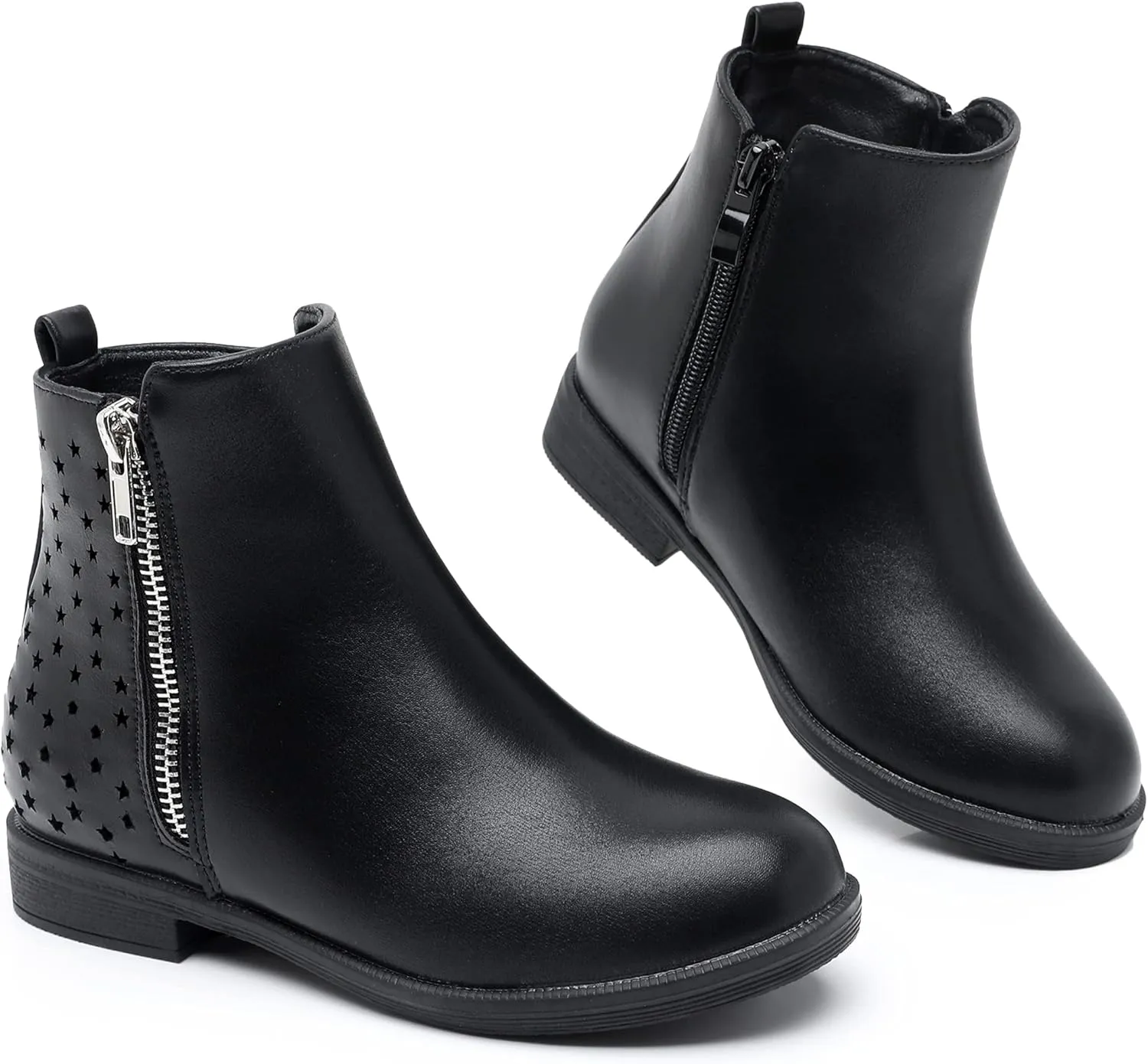 Apakowa Kids Girls Ankle Boots With Side Zipper Dress Bootie (Toddler/Little Kid/Big Kid)