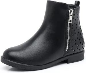 Apakowa Kids Girls Ankle Boots With Side Zipper Dress Bootie (Toddler/Little Kid/Big Kid)