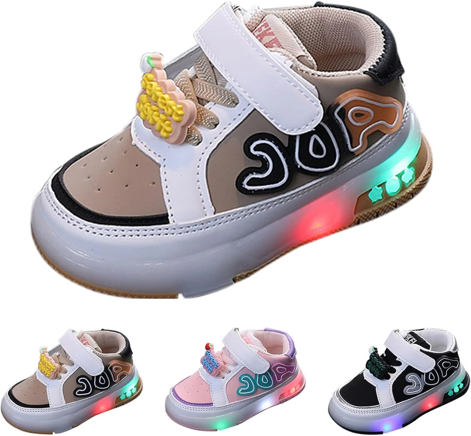 Baby Girls Boys Light Up Sneakers Summer Spring Breathable Mesh Sports Workout Chunky Heel for Unisex Shoes Size Kids