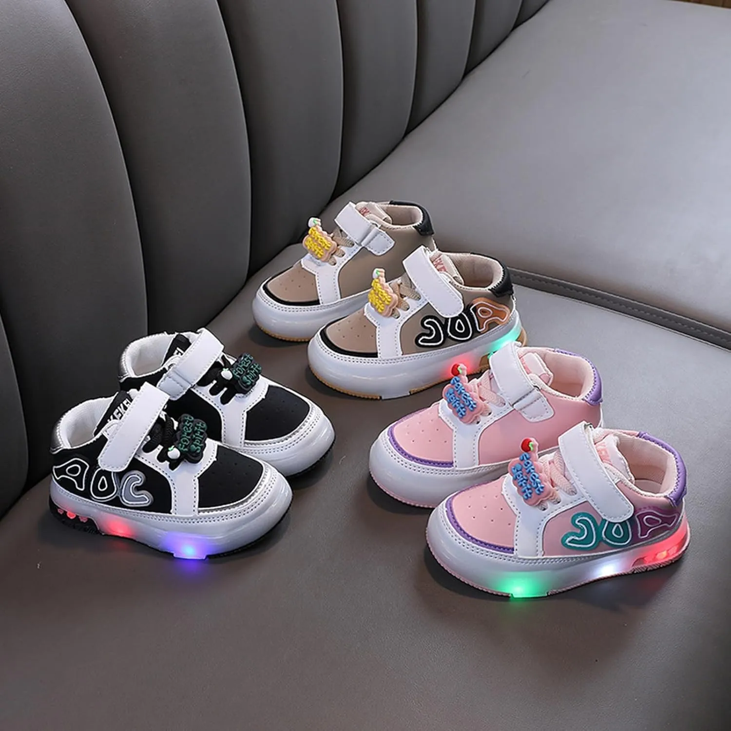 Baby Girls Boys Light Up Sneakers Summer Spring Breathable Mesh Sports Workout Chunky Heel for Unisex Shoes Size Kids
