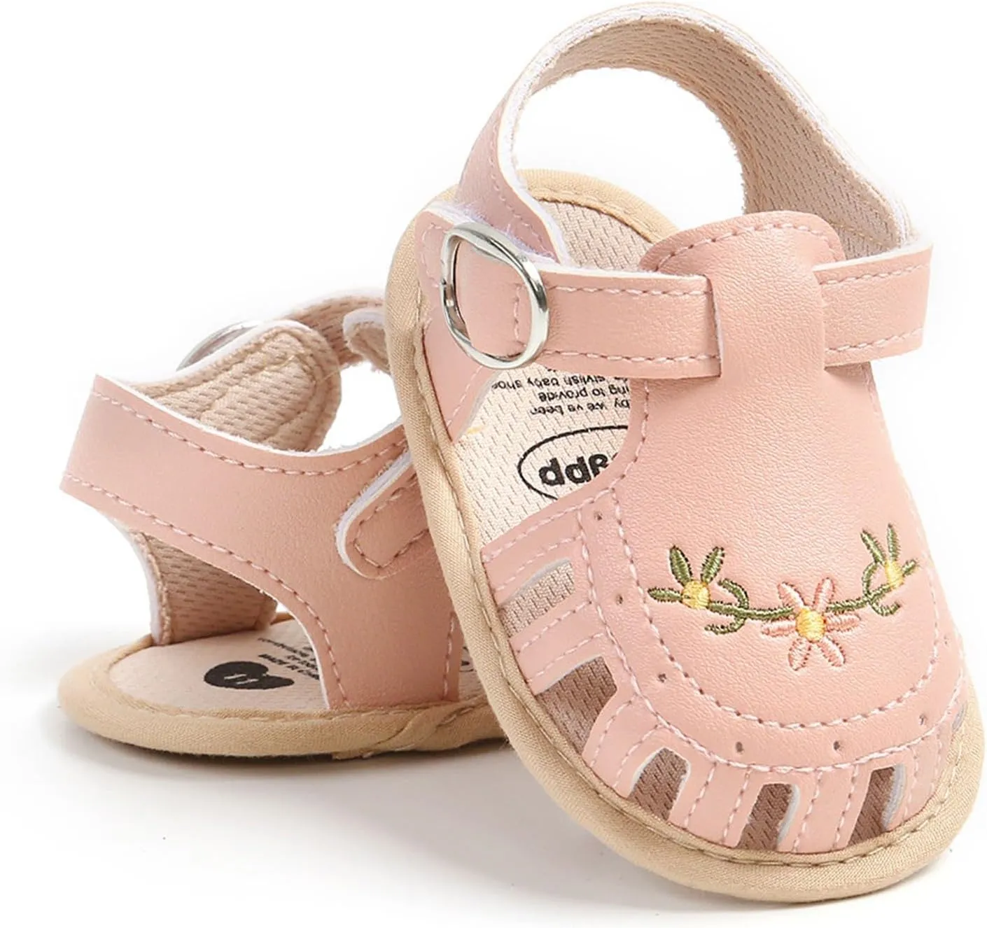 Baby Girls Sandals Summer Flower Flat Shoes Cute Soft Sole Non-Slip Sandals Infant Toddler First Walkers Princess Dress Shoes