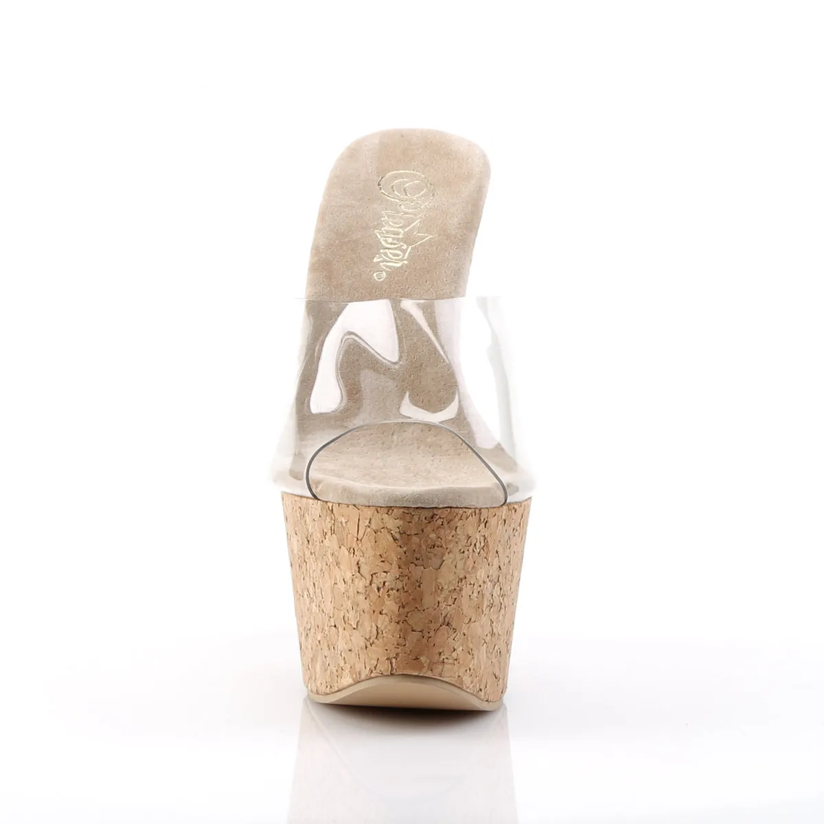 BEAU-601 Pleaser Clear/Tan Sexy Platform Shoes (Pole Dancing Heels)