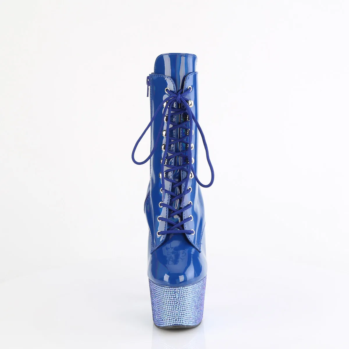 BEJEWELED-1020-7 Pleaser Blue Holo Patent Sexy Platform Shoes (Pole Dancing Heels)