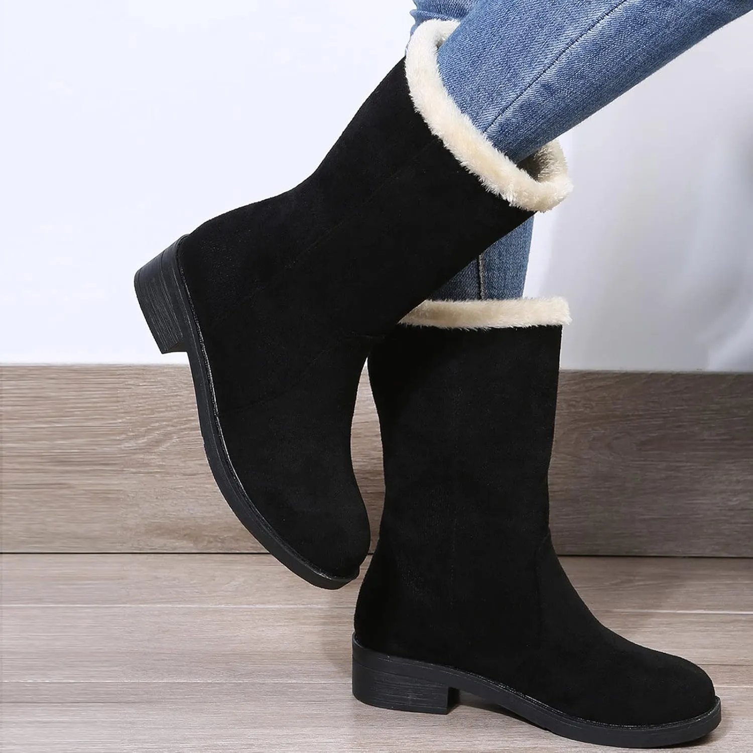 Black Snow Boots for Women Waterproof Women's Composite Toe Waterproof Work Boots Woman Winter Boots Wide Outdoor Boots Women 9.5 Womens Winter Ankle Boot