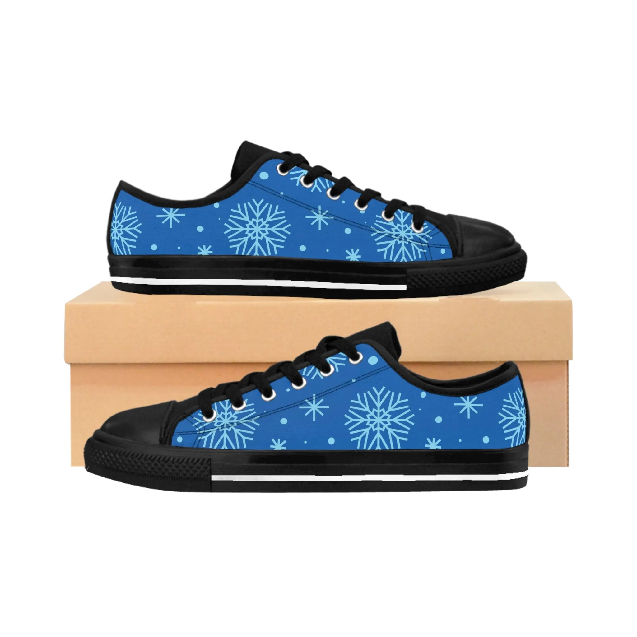 Blue Snowflakes Women's Sneakers