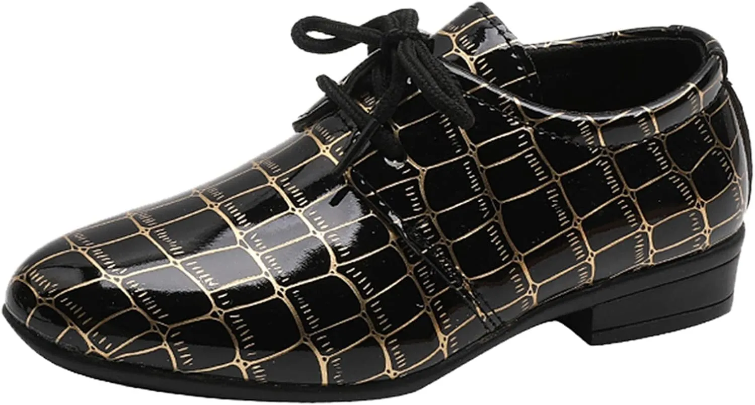 Boys Pointed Toe Dress Shoes Boy??s Dress Oxford Formal Shoes Toddler Lace Up Loafer Wedding Shoes Boys Leather Shoes