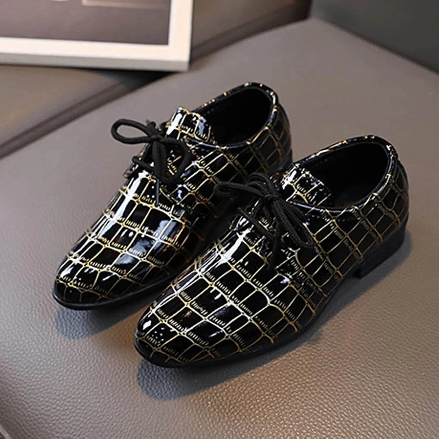 Boys Pointed Toe Dress Shoes Boy??s Dress Oxford Formal Shoes Toddler Lace Up Loafer Wedding Shoes Boys Leather Shoes