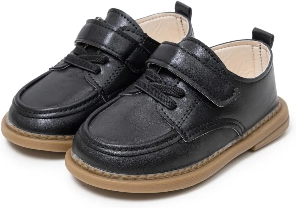 Casazoe Infant Baby Boys Girls Oxford Shoes PU Leather Wedding Loafers Brogue Toddler Baptism Dress Shoes First Steps Walking Flat Lazy Crib Shoe