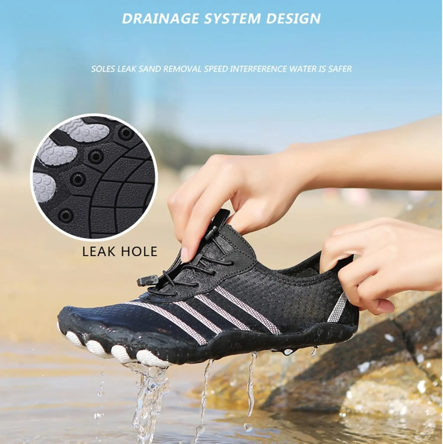 Casual Water Shoes,Summer Quick-Dry Barefoot Pool Swim Shoes Women,Comfy Breathable Aqua Surf Beach Shoes Mens,Unisex Adult,for Hiking Training Outdoor Water Sports
