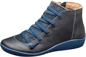 Cathalem Boots for Women Arch Support Womens Fashion Lace Up Zipper Booties Cowboy Cowgirl Walking Short Bootie