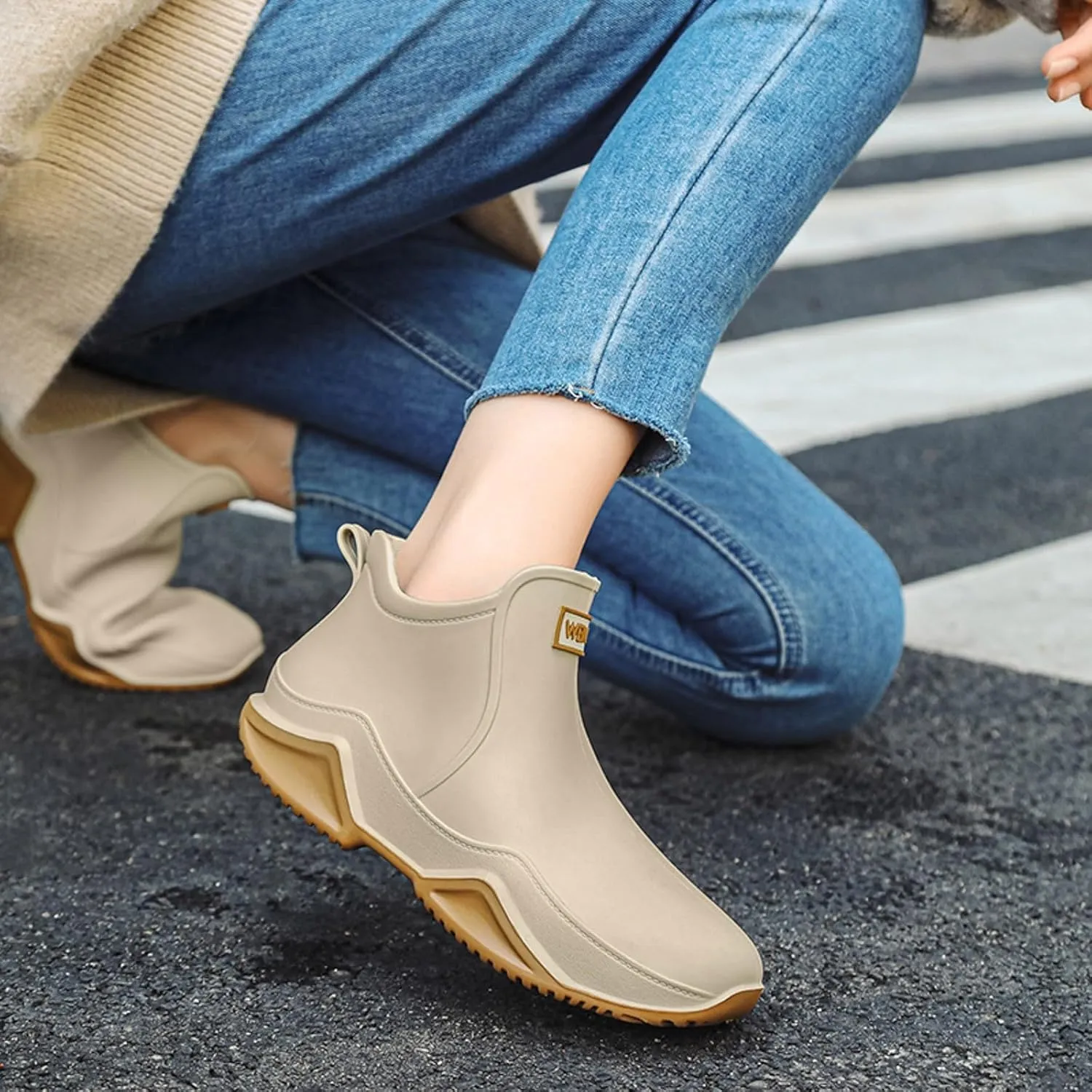 Couple Rain Shoes Outside Wear Versatile Water Shoes Thick Bottom Comfortable Non Slip Womens Original Short Rain Boot