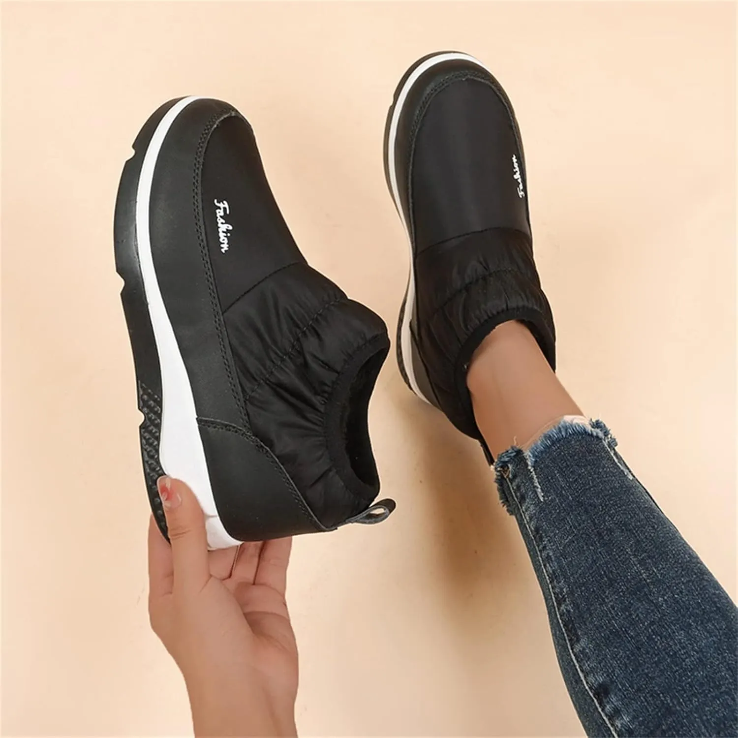 Extra Wide Width Snow Boots for Women Womens Winter Snow Boots 2023 Winter Boots Women Size 8 Slip on Women Work Boots Waterproof Slip Resistant Botas De Trabajo Para Mujer En El Frio
