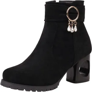 Fall Boots for Women 2024 Ankle Flat Booties for Women 2024 Black Leather Boots Men Mens Casual Boot Closed Back Lightweight Breathable Low Heel Comfortable Pointed Toe