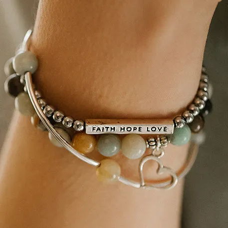Flip Flop | Stone Beaded Charm Bracelet | Rose Quartz - Love