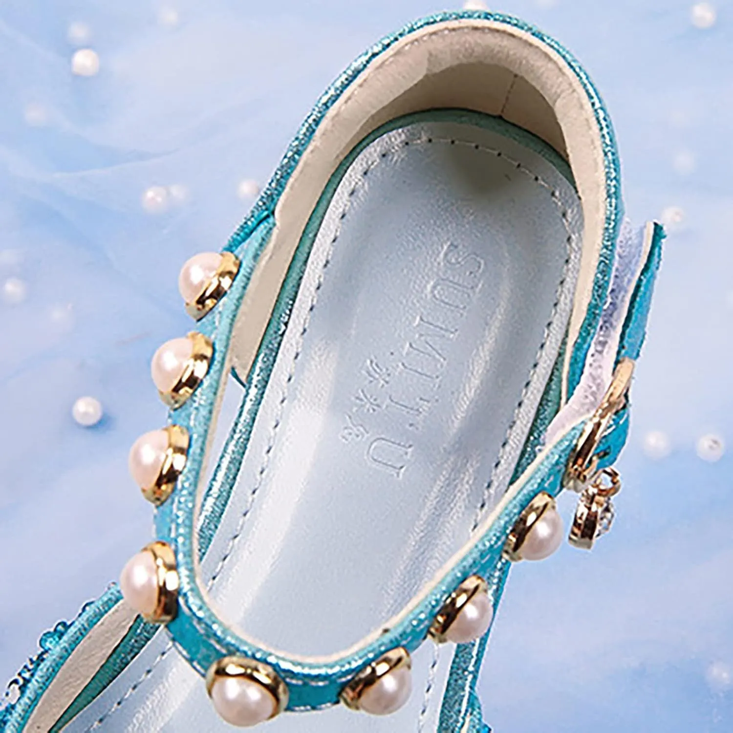 Girls Rhinestone Dress Shoes Glitter Sequins Closed Toe Party Wedding Flower Little Girl Kids Crystal Slippers