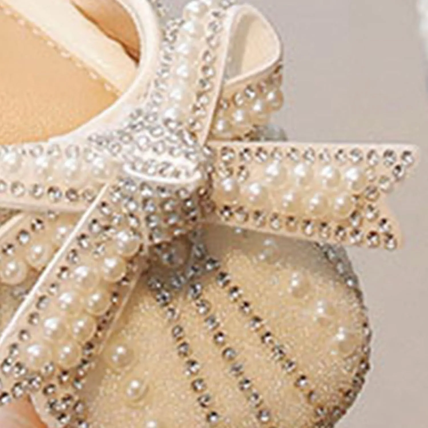 Girls Sparkly Princess Dress Shoes Toddler Kids Pearl Bow Wedding Party Ballet Flats Flower Bridesmaids Mary Jane