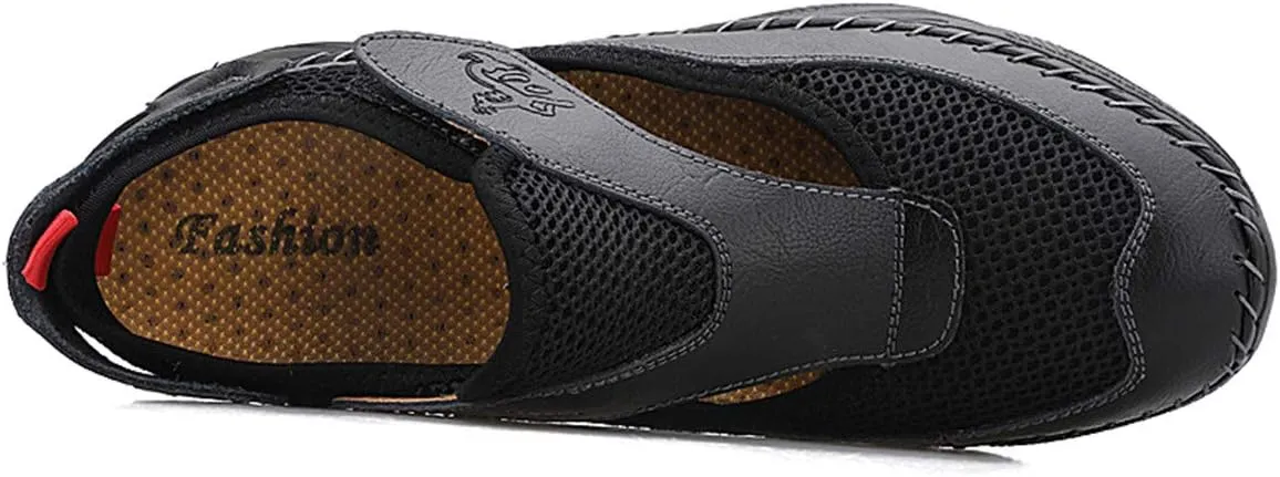 Gospt Mens Closed Toe Walking Hiking Sandals Breathable Beach Slippers Fisherman Shoes
