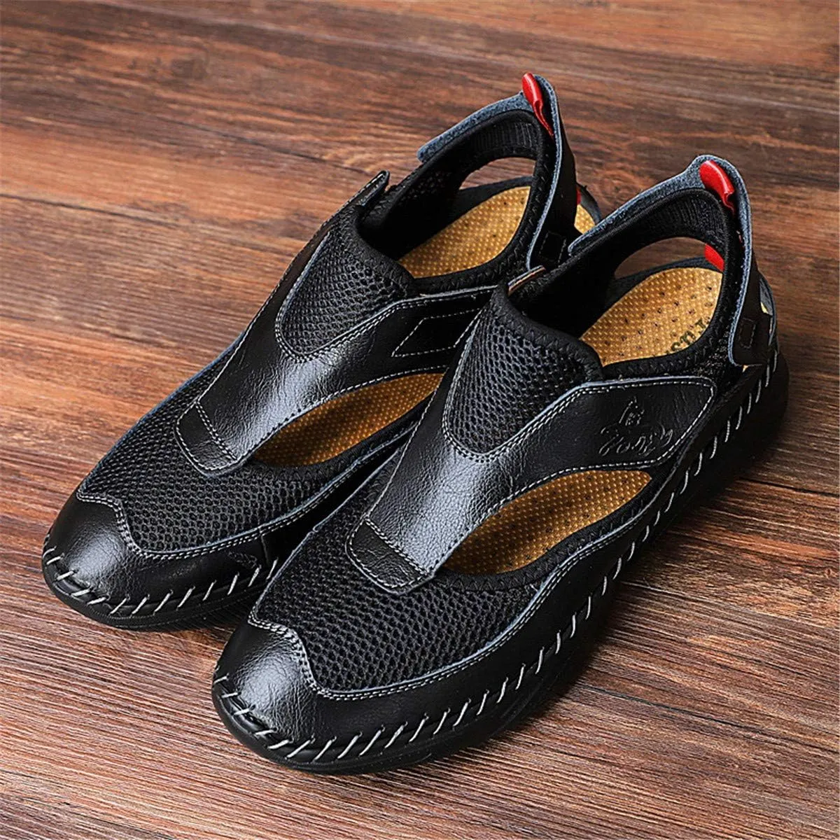 Gospt Mens Closed Toe Walking Hiking Sandals Breathable Beach Slippers Fisherman Shoes