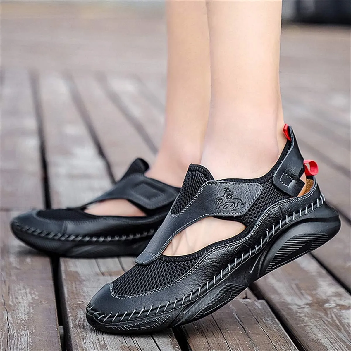 Gospt Mens Closed Toe Walking Hiking Sandals Breathable Beach Slippers Fisherman Shoes