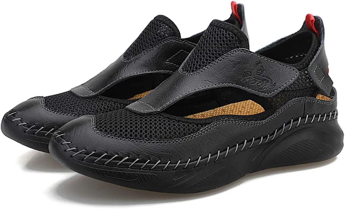 Gospt Mens Closed Toe Walking Hiking Sandals Breathable Beach Slippers Fisherman Shoes