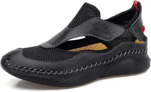 Gospt Mens Closed Toe Walking Hiking Sandals Breathable Beach Slippers Fisherman Shoes