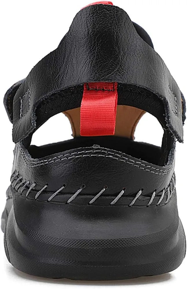 Gospt Mens Closed Toe Walking Hiking Sandals Breathable Beach Slippers Fisherman Shoes