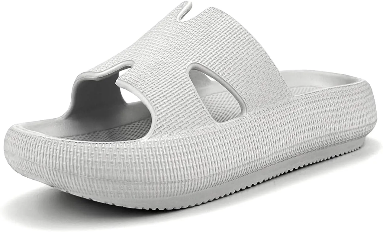 H-starp Cloud Cushion Slides for Women,Womens Platform Comfortable Memory Foam Arch Support Recovery Sandals,Waterproof EVA Cushioned Pillow Slippers for Beach Shower Bathroom Pool