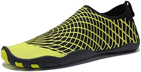 HANDA Water Shoes for Women and Men, Barefoot Quick-Dry Lightweight Drainage Sole Slip-on Aqua Shoes for Sport Beach Swim Surf Yoga Pool Exercise (6.5 Women/5.5 Men, Yellow)