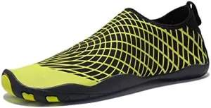 HANDA Water Shoes for Women and Men, Barefoot Quick-Dry Lightweight Drainage Sole Slip-on Aqua Shoes for Sport Beach Swim Surf Yoga Pool Exercise (6.5 Women/5.5 Men, Yellow)