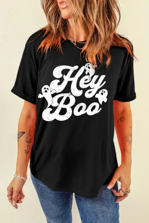 Hey Boo Graphic T-Shirt - Black