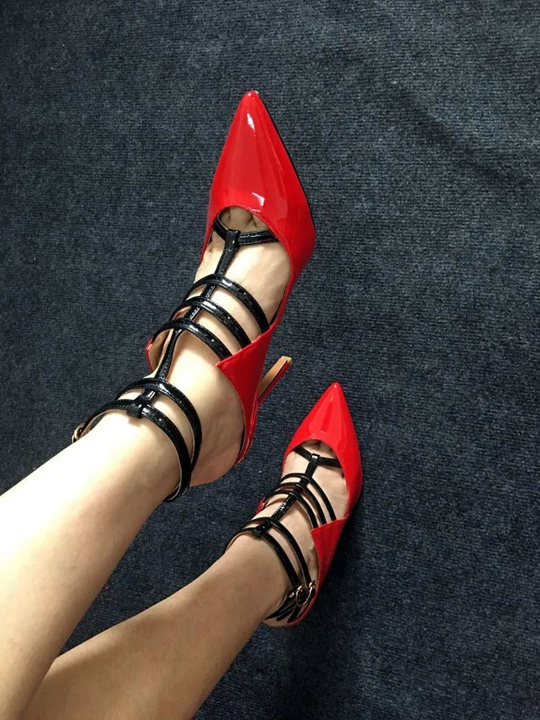 High Heel Elegant Pointed Toe Strappy Stiletto Gladiator Pumps sandals