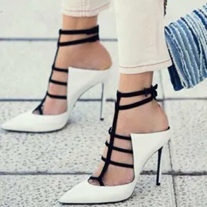 High Heel Elegant Pointed Toe Strappy Stiletto Gladiator Pumps sandals