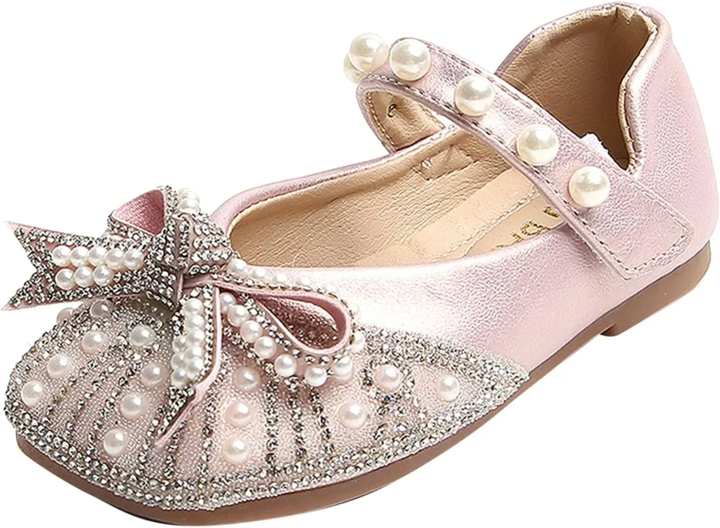 Kids Girls Dress Pumps Glitter Sequins Princess Low Heels Mary Jane Party Dance Shoes Rhinestone Sandals