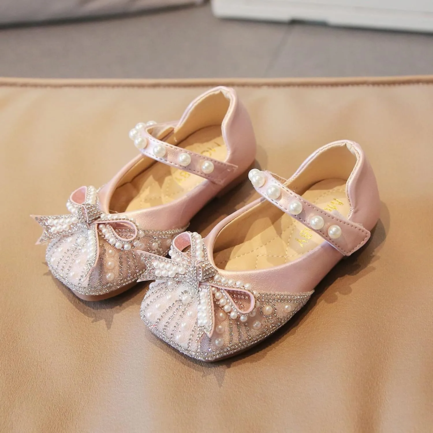 Kids Girls Dress Pumps Glitter Sequins Princess Low Heels Mary Jane Party Dance Shoes Rhinestone Sandals