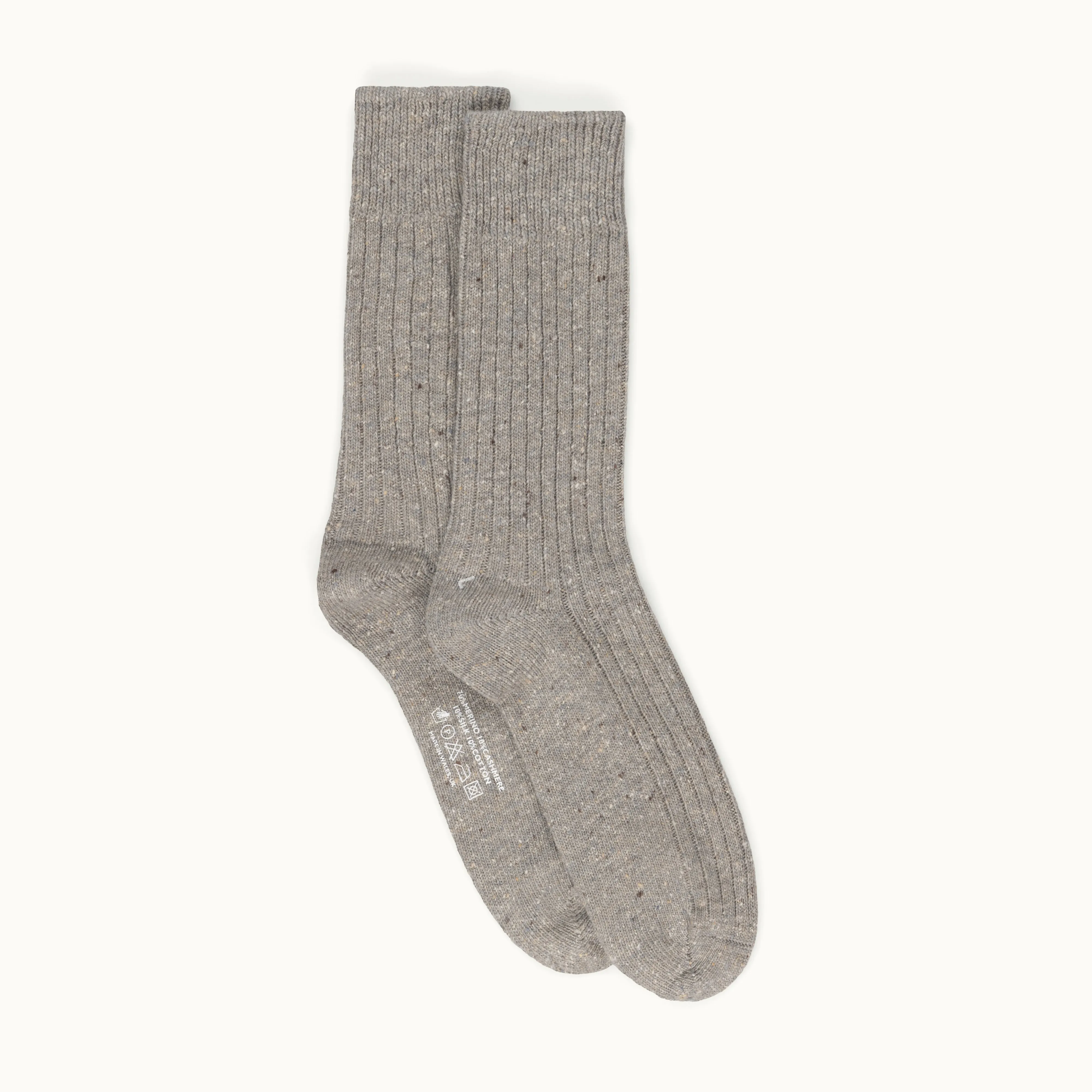 Light Grey Donegal Wool Sock