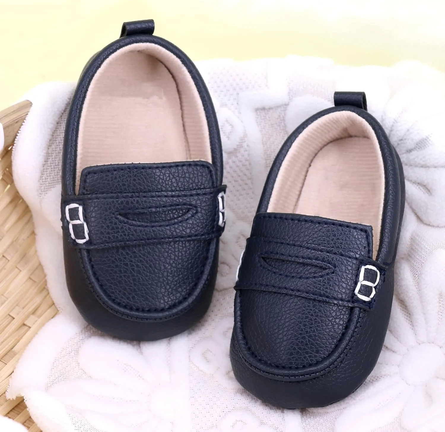 LONSOEN Baby Toddler Boys Girls Loafers Newborn Leather Moccasins Infant First Walking Dress Shoes