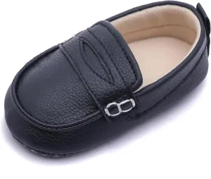 LONSOEN Baby Toddler Boys Girls Loafers Newborn Leather Moccasins Infant First Walking Dress Shoes
